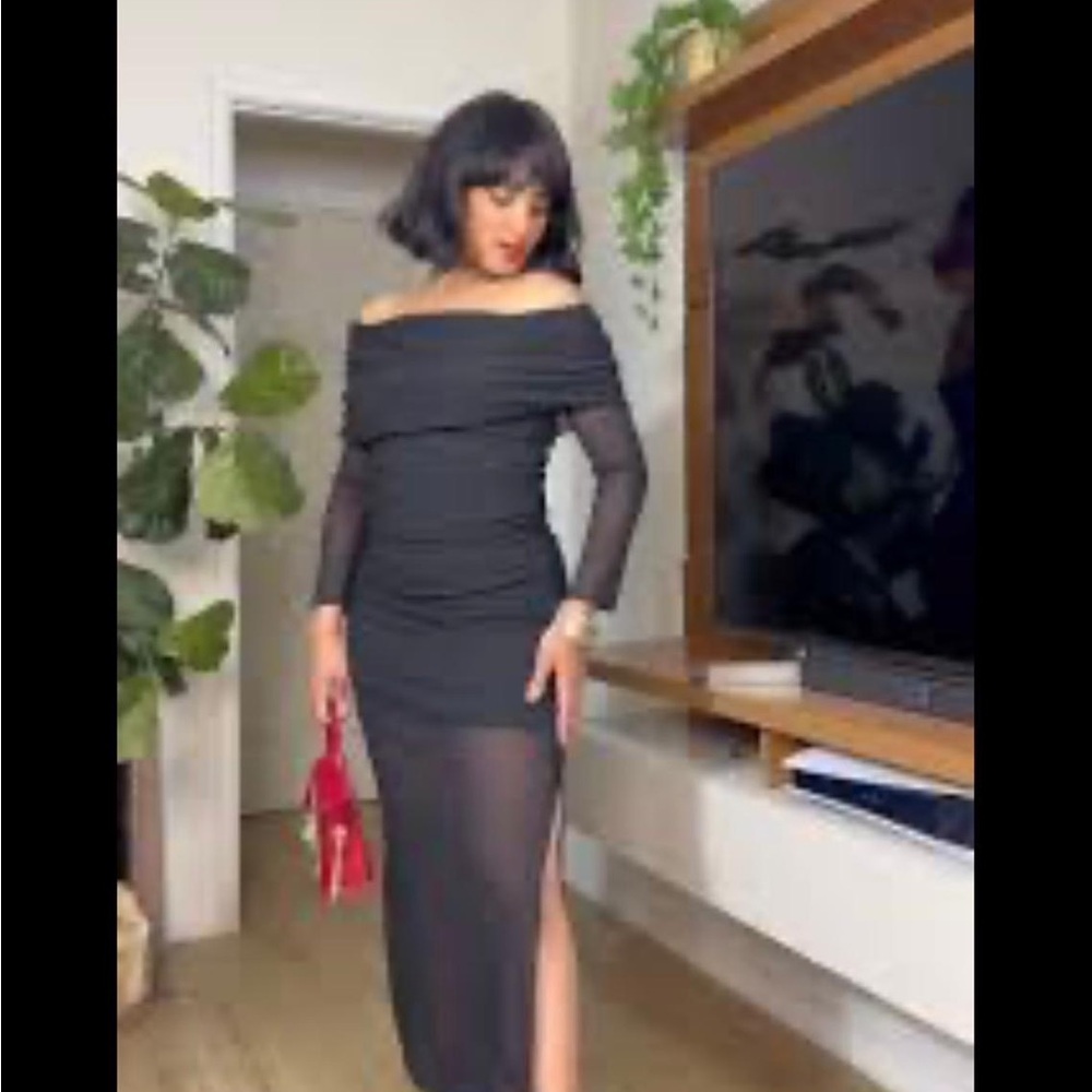 Elegant Black Off-Shoulder Dress